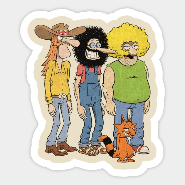 The Fabulous Furry Freak Brothers 1968 Sticker by Van Bouten Design